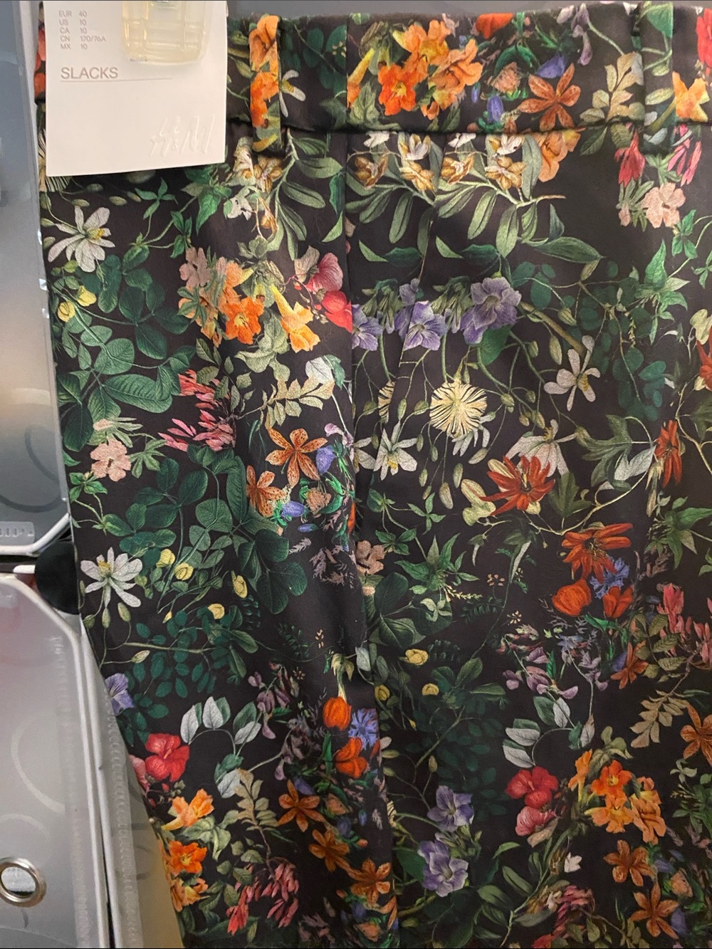 NWT, H&M Women’s Floral Print Slacks - Black with Multicolor Floral